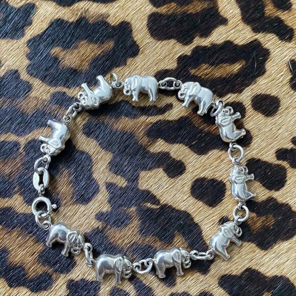 Genuine 925 Silver Lucky Elephant Bracelet - Picture 3 of 4